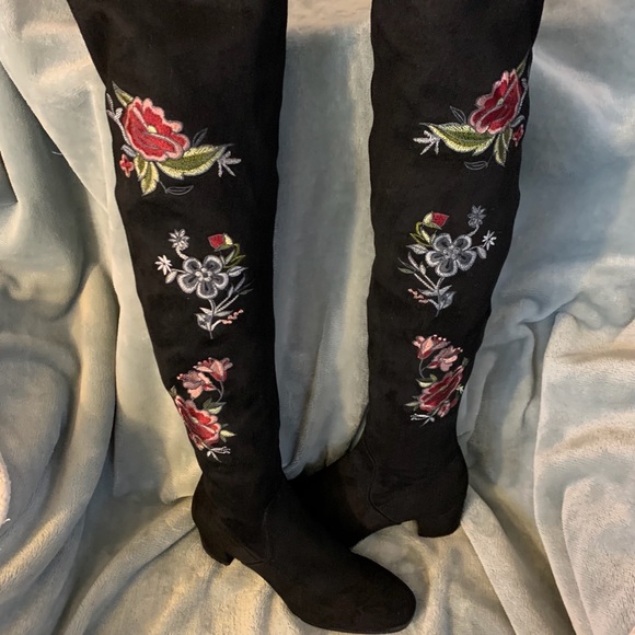 Impo Shoes - “IMPO” Stretch Over The Knee Embroidered Boots